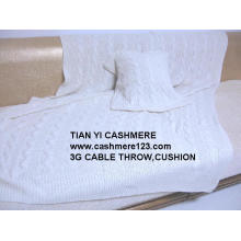 Cashmere Throw Cushion Big Cable